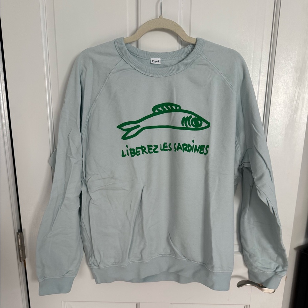 CLARE V. Sweatshirt LIBEREZ LES SARDINES size XL
